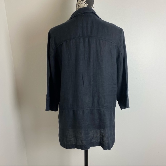 Harve Bernard Linen Button Front Lagenlook Shirt - Picture 5 of 14